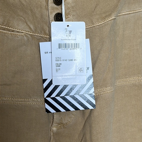 Free People Sandrine Rose French Worker Tan Jeans Size 27 NWT - Picture 4 of 7